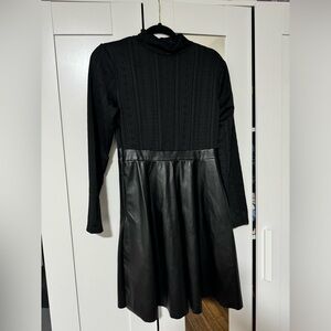 Black faux leather dress